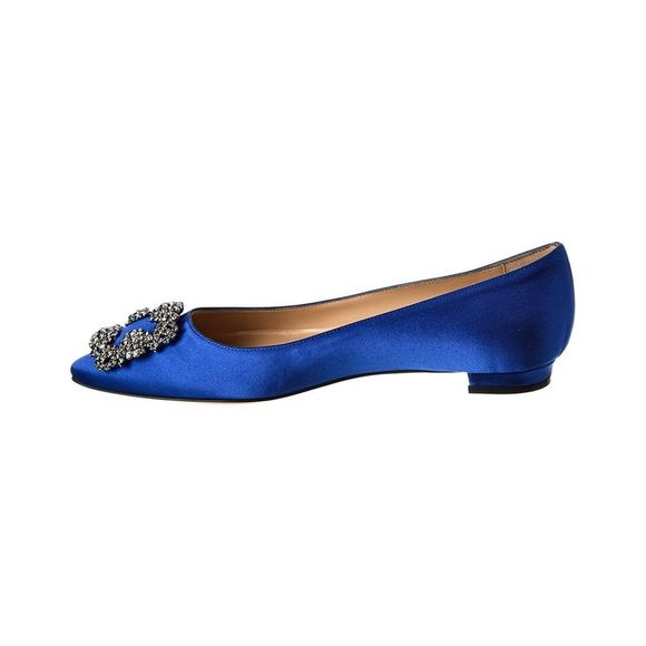 Manolo Blahnik Hangisi Satin Flat - Picture 2 of 5